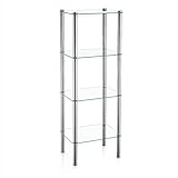 Kela 18051, Regal, 4 Etagen, Metall/ Sicherheitsglas, 40x 30x 106 cm, Lars,...