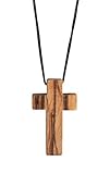 Christliche Geschenkideen Schlichte Halskette Kreuz Holzkreuz/Olivenholz aus...