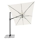 Doppler Sonnenschirm Derby Style Ampelschirm 300 cm x 220 cm in Natur um 360°...