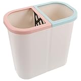 EPIGEIST Zweikammer Mülleimer ohne Deckel Schmaler Kleiner Abfalleimer aus Kunststoff...