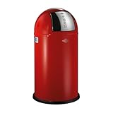 Wesco Pushboy Mülleimer in der Farbe rot, pulverbeschichtetes Stahlblech, 50...
