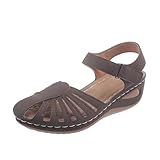 weisse sneakers herren Fallen Hohle keilförmige geschlossene Sandalen, bequeme runde...