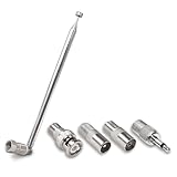 Radio Antenne, 7 Abschnitte Teleskopantenne Ersatz mit F-Stecker und 4 Kupplung...