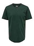 Herren O&S Rundhals T-Shirt Langes Einfarbiges Kurzarm Shirt Basic Shortsleeve aus...
