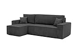 GREKPOL 244x145 Sofa mit Schlaffunktion (200x125) - Cord Sofa 3 Sitzer -...