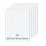 Taiyeestar 5 Stück Acrylglas Platten A4, Acrylplatten 2mm dick, klare Kunststoff...