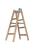 DRABEST - Holzleiter - für Malerarbeiten - 2X 4 Sprossen - m lang - bis 150 kg -...