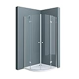 doporro Duschkabine 90x90 viertelkreis Dusche Duschabtrennung...