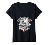 Damen Drywaller T-Shirt Amerikanische Flagge Totenkopf und Trockenbauhämmer...