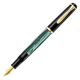 Pelikan Füllhalter Classic 200, Grün-Marmoriert, Feder B (breit), hochwertiger...