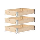 gardivo Hochbeet 120 x 80 x 20 cm - 3-teilig Palettenrahmen aus Holz, Beeteinfassung,...