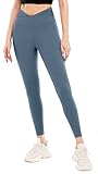 Attraco Leggingshosen, High Waist Leggings Damen Crossover Leggings Mit Handytasche...
