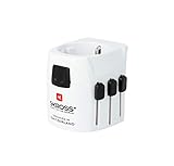SKROSS PRO Light: 3-Pol-Reiseadapter für Reisende aus Europa (Schuko-Standard) mit...