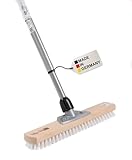 BawiTec Qualitäts Großraumschrubber 40cm mit Teleskopstiel verstellbar 200cm PPN-Borsten...