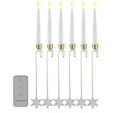 ccuzs Weihnachtliche LED-Kerzen, flammenlose Spitzkerzen, Spitzkerzen mit Fernbedienung,...