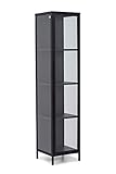 Homexperts Classic 02 Einzelvitrine Links, Metall, schwarz, B 40, H 180, T 40 cm