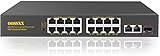 {19 Ports} 16 Port PoE Switch +2 Gigabit Uplink Ports+1 SFP Port, @300W Unmanaged PoE...