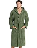 Morgenstern Bademantel Herren Baumwolle Frottee mit Kapuze Saunabademantel Oeko...