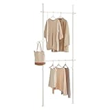 SoBuy® FRG109 Teleskop Garderoben System mit 2 Kleiderstangen Kleideraufbewahrungssystem...