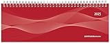 Zettler - Tisch-Querkalender 2025 rot, 29,7x10,5cm, Bürokalender mit 128 Seiten, Tages-,...
