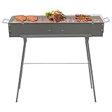 LENDISIY Holzkohlegrill, Camping Grill Holzkohle, 80x18x80cm, Tragbarer Klappgrill Grill...
