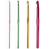 BOUMVID Häkelnadel Set, 4 Stück Multicolor Aluminium Stricknadeln, Crochet...