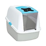 Catit 50701 Katzentoilette mit Abdeckung, 57 x 46.5 x 39 cm, weiߟ/grau/blau...