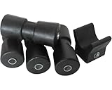 HGW Set für Bootsanhänger - 4 * Kielrolle 190mm, 1 * Bughalter aus Gummi (schwarz)