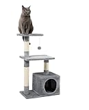 lionto Kratzbaum für Katzen mit Höhle und Plüschball inkl. Glöckchen, Höhe...