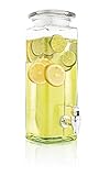 Mary´s Kitchen Tools Eckiger Getränkespender 2,5 Liter aus Glas | mit Zapfhahn...