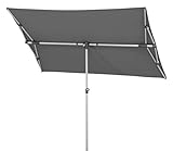 Schneider Sonnenschirm Novara, anthrazit, 190 x 140 cm rechteckig, 758-15, Gestell...