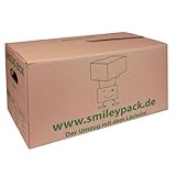 smiley pack 30 x Umzugskarton, 621 x 301 x 331 mm, bis 40 kg belastbar, Profi-Qualität...