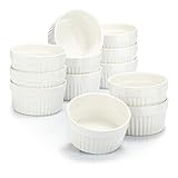 COM-FOUR® 12x Soufflé Förmchen - Creme Brulee Schälchen aus Keramik - Ofenfeste...