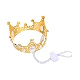 HIAKDOFT Glitzernde Haustierkrone aus Metalllegierung mit Verstellbarem Riemen Festliches...