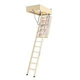 FAKRO - LWT Dachbodentreppe - Bodentreppe 120x60 cm - Gedämmt, 0,51 U W/m²K - Klappbar,...