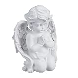 Relaxdays Grabengel betend, Kunststein, Wetter, Frost-& UV-beständig, H x B x T: 20 x 15...