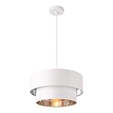 lux.pro Hängeleuchte Lopar E27 Deckenleuchte Hängelampe 40 cm Metall Stoff...