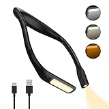 LED Hals Leselampe Buch Einstellbare Helligkeit und 3 Farben, Umhängelampe zum Stricken,...