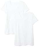 Amazon Essentials Damen Kurzärmeliges T-Shirt mit V-Ausschnitt, Klassischer...