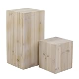 Deco Woerner Holz-Säule Warenpräsenter Quader 2erSet naturfarben 20x20x30cm &...