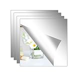 Hode 4 Stück Klebespiegel Selbstklebend, Spiegel zum Aufkleben Kleben 20x20cm,...