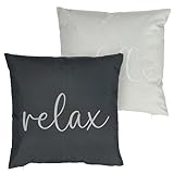 Outdoor Kissen 2er Set Sprüche 2 Motive | 45x45x10cm Polyester 350g Füllung |...