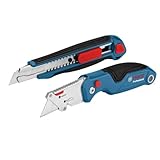 Bosch Professional 2 tlg. Messer Set (mit Universal Klappmesser und Profi Cuttermesser,...