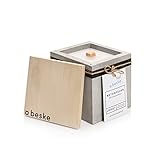 Beske-Manufaktur Design Betonfeuer, Outdoor Kerze mit Dauerdocht, 13x13x13cm,...