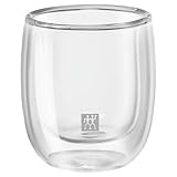 ZWILLING Sorrento Doppelwandige Espresso-Gläser, 2x80 ml, Borosilikatglas, Thermogläser,...