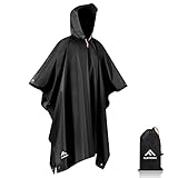 flintronic Wasserdichter Regenponcho, Leichter regenschutz Regencape, 3 in 1...
