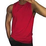 Herren-Tanktop für den Sommer, lässig, sportlich, Trail Running, rot, 58