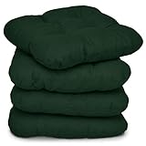 Beautissu 4er Set Sitzkissen 40x40 cm Lisa Dunkelgrün - weiche Indoor & Outdoor...