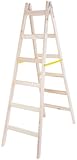 STREND PRO Holzleiter 6 Stufen 1,86m | IDEAL Malerleiter Holz für Malerarbeiten,...