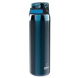 Ion8 1 Liter Edelstahl Trinkflasche, Auslaufsicher, Einhandöffnung, Sichere...